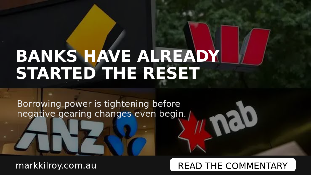 Australia's Banks Have Already Started the Negative Gearing Reset